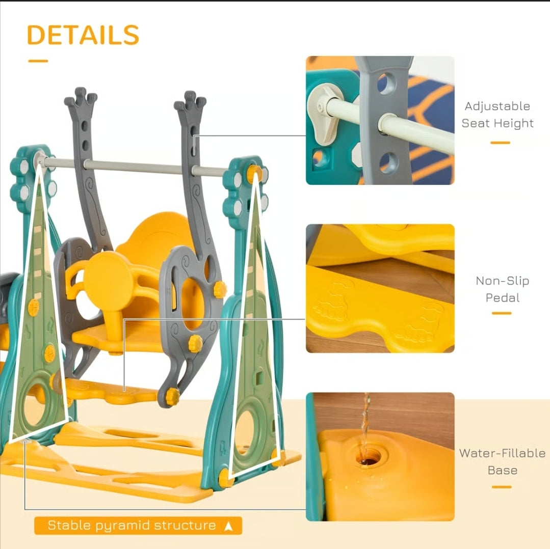 Ensemble de balançoire et de glissade pour enfants 3-en-1
