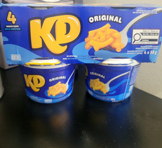 Kraft Macaroni au Fromage 4 Bols×58g  – Repas Rapide et Délicieux