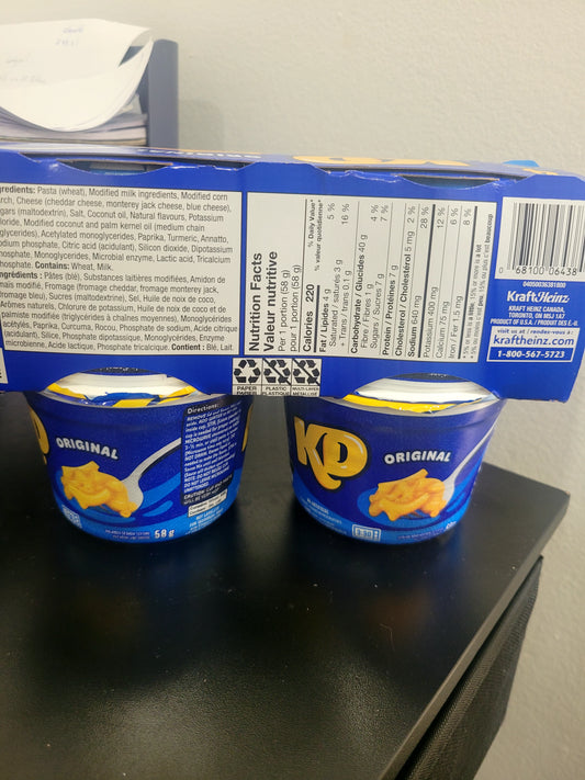 Kraft Macaroni au Fromage 4 Bols×58g  – Repas Rapide et Délicieux