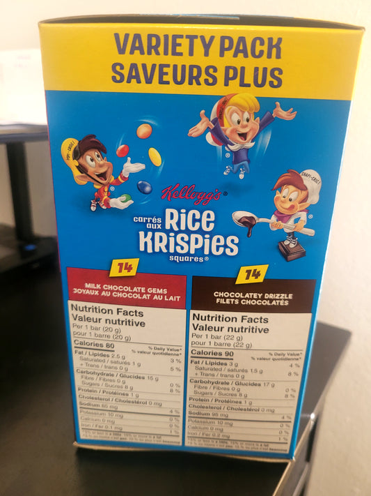 Rice Krispicies squares Chocolatey lovers 28 bars variety pack