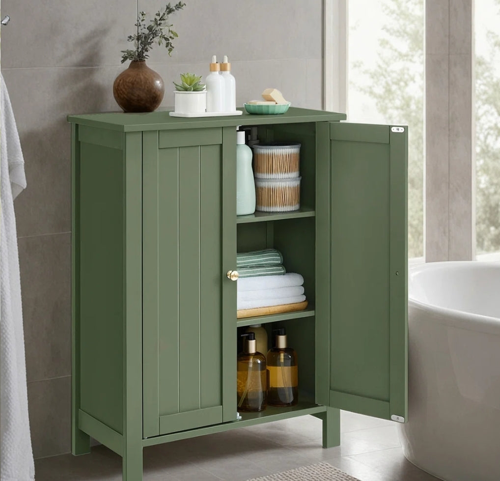 Armoire de salle de bain autoportante avec tablettes réglables H 31,4 po