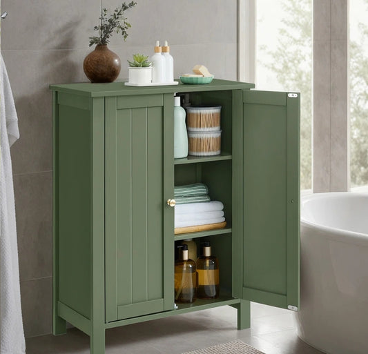 Armoire de salle de bain autoportante avec tablettes réglables H 31,4 po